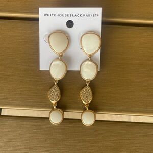 White House Black Market Gold and Cream Earrings